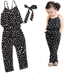 img 3 attached to Floral Corset Romper Jumpsuit Harem Pants Overalls for Toddler Little Girls