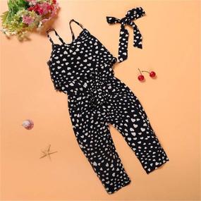img 1 attached to Floral Corset Romper Jumpsuit Harem Pants Overalls for Toddler Little Girls