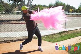 img 1 attached to BabyPop! 2 Gender Reveal Baseballs with Bonus Powder, Team Pink &amp; Team Blue Baby Shower Party Supplies - (1 Pink Girl &amp; 1 Blue Boy Baseball) - By BabyPop!