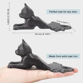 img 3 attached to 🐱 Rustic Cat Cast Iron Door Stopper - Heavy Decorative Door Wedge for Bedroom, Bath, and Exterior Doors (2.9x6.1 inches)