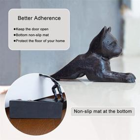 img 1 attached to 🐱 Rustic Cat Cast Iron Door Stopper - Heavy Decorative Door Wedge for Bedroom, Bath, and Exterior Doors (2.9x6.1 inches)