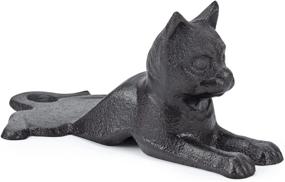 img 4 attached to 🐱 Rustic Cat Cast Iron Door Stopper - Heavy Decorative Door Wedge for Bedroom, Bath, and Exterior Doors (2.9x6.1 inches)