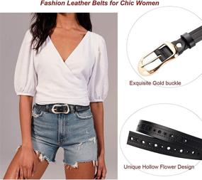 img 1 attached to 👗 Premium Cowhide Leather Dress Belts for Women by OZZEG: Adjustable and Stylish Accessories