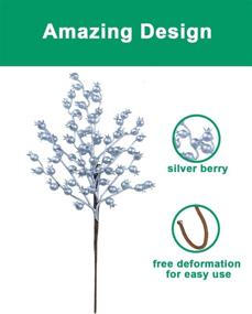 img 2 attached to Stunning 4 Pack Artificial White Berry Picks - Enhancing Christmas with Frost White Berries Branches, Perfect Christmas Tree Decorations, and Ideal Winter Holiday Home Decor