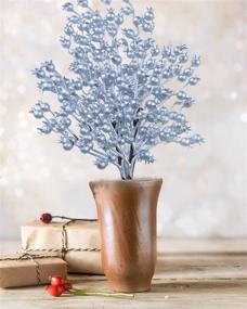 img 1 attached to Stunning 4 Pack Artificial White Berry Picks - Enhancing Christmas with Frost White Berries Branches, Perfect Christmas Tree Decorations, and Ideal Winter Holiday Home Decor