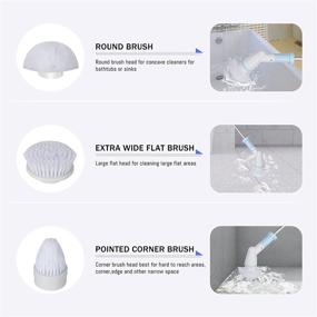 img 1 attached to 360 Cordless Electric Spin Scrubber for Efficient Bathroom Cleaning - 3 Replaceable Shower Scrubber Brush Heads and Extension Handle - Powerful Electric Cleaning Brush