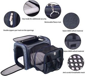 img 2 attached to 🐾 Peteeza Furry Pet Carrier: Airline Approved, Expandable & Portable Travel Carrier with Wool Rugs for Puppy Dogs & Cats