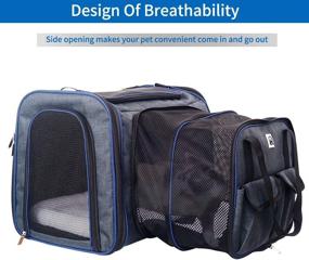 img 3 attached to 🐾 Peteeza Furry Pet Carrier: Airline Approved, Expandable & Portable Travel Carrier with Wool Rugs for Puppy Dogs & Cats