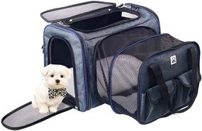 img 4 attached to 🐾 Peteeza Furry Pet Carrier: Airline Approved, Expandable & Portable Travel Carrier with Wool Rugs for Puppy Dogs & Cats