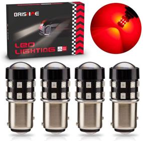 img 4 attached to 🔴 BRISHINE 4-Pack Super Bright Red LED Bulbs with 24-SMD Chipsets for Brake Tail Lights and Turn Signals