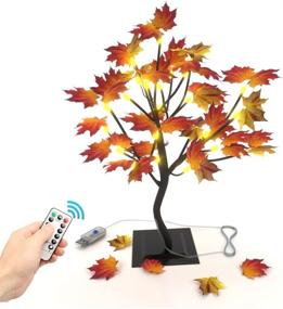 img 4 attached to Tabletop Decorative Maple Tree Light - Remote Included with Timer Setting for Stunning Home Christmas Decoration