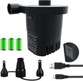 img 4 attached to 3T6B USB Electric Air Pump, 4000mAh 5V 30-Minute Battery Life, Rechargeable Portable 🔌 Quick-Fill Pump with 3 Nozzles for Air Mattresses, Air Boats, Pool Inflation & Deflation