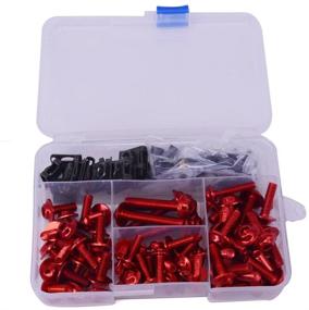 img 1 attached to Motorcycle Fairing Bolt Kit Motorcycle Bodywork Screws Windscreen Screws Bolts And Nuts Kit CNC Universal Motorcycle Screws 116Pcs For CBR600RR CBR1000RR (Red)