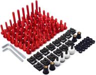 motorcycle fairing bolt kit motorcycle bodywork screws windscreen screws bolts and nuts kit cnc universal motorcycle screws 116pcs for cbr600rr cbr1000rr (red) logo