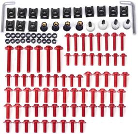 img 2 attached to Motorcycle Fairing Bolt Kit Motorcycle Bodywork Screws Windscreen Screws Bolts And Nuts Kit CNC Universal Motorcycle Screws 116Pcs For CBR600RR CBR1000RR (Red)