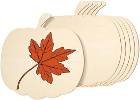 img 4 attached to 6pc Unfinished Wood Pumpkin Cutouts for DIY Thanksgiving Party Decorations