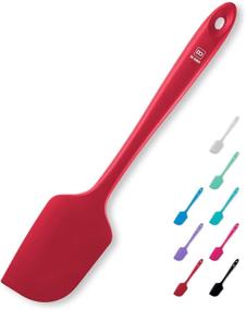 img 4 attached to DI ORO Large Silicone Spatula - Heat-Resistant - Seamless Design - Pro-Grade Non-Stick - Stainless Steel S-Core - (RED)