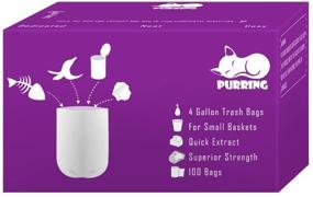 img 4 attached to 🐱 Purring Small Garbage Bags: Quick-Dispense 4-Gallon Trash Can Liners with Cute & Compact Purple Packaging - 100 Count