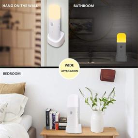 img 1 attached to 🔦 Dimmable Indoor Motion Sensor Night Light - Rechargeable LED Night Light with 2000mAh Battery - Portable Motion Activated Night Light for Kids Room, Bathroom, Living Room, Bedroom