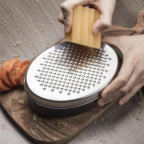 img 2 attached to Convenient Cheese Grater with Airtight Storage Container: 2-in-1 Kitchen Essential for Shredding Cheese & Vegetables, Chopping & Cutting