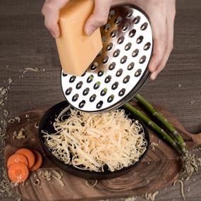 img 1 attached to Convenient Cheese Grater with Airtight Storage Container: 2-in-1 Kitchen Essential for Shredding Cheese & Vegetables, Chopping & Cutting