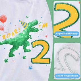 img 2 attached to Dinosaur Birthday Toddler Watercolor Embroidery Boys' Clothing: Engage Your Little One's Imagination with Delightful Dino Designs!