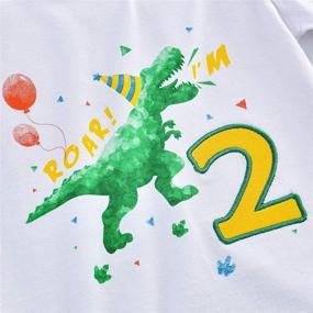 img 3 attached to Dinosaur Birthday Toddler Watercolor Embroidery Boys' Clothing: Engage Your Little One's Imagination with Delightful Dino Designs!