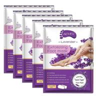 lavender foot peel mask 5 pack - remove dead skin, callus, & get smooth baby feet! exfoliating & moisturizing foot mask treatment for men and women logo