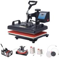 🔥 versatile 8 in 1 heat press machine: 12 x 15 inch digital sublimation combo for t shirts, mugs, hats, plates, caps - hot press vinyl & 360 degree swing away heat transfer logo