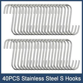 img 2 attached to 🛁 Stainless Steel Bathroom Hooks - Pack of 40