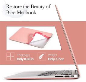 img 1 attached to 👉 SUSCADM Skin Decals Stickers for MacBook Pro 13 inch Case, 2020 2019 Release A2338 A2289: Protect Your Laptop with Nano Leather Anti-Scratch Shell Sticker & Keyboard Cover in Rose Red