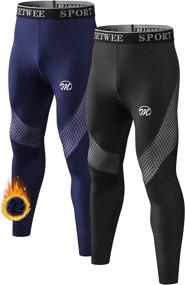 img 4 attached to 🔥 MEETWEE Men's Thermal Pants: Winter Base Layer Compression Tights for Heat Retention in Cold Weather