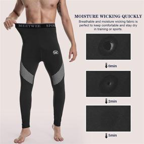 img 1 attached to 🔥 MEETWEE Men's Thermal Pants: Winter Base Layer Compression Tights for Heat Retention in Cold Weather