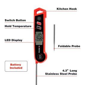 img 2 attached to Водонепроницаемый термометр Tevokon со складным грилем