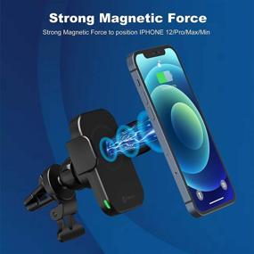 img 3 attached to 📲 [iPhone 12/ Pro/Max/Mini Magnetic Attach & Align] 15W Qi3.0 Fast Charging Auto-Clamping Car Mount with Wireless Charger, Compatible with iPhone and Android Mobiles