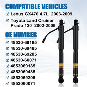 img 3 attached to Rear Shock Absorbers Pair for Toyota Land Cruiser Prado 120 2002-09, Lexus GX470 4.7L 2003-09 - LUFT MEISTER 48530-69485, 48530-69185, 48530-69205, 48530-60071