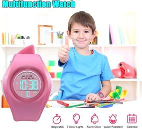 img 3 attached to 👧 Waterproof Kids Digital Sports Watch with LED Alarm, Stopwatch and Wristband for Boys and Girls Aged 3-10