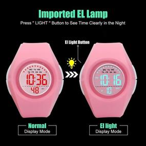 img 2 attached to 👧 Waterproof Kids Digital Sports Watch with LED Alarm, Stopwatch and Wristband for Boys and Girls Aged 3-10