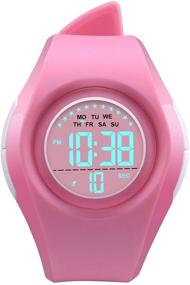 img 4 attached to 👧 Waterproof Kids Digital Sports Watch with LED Alarm, Stopwatch and Wristband for Boys and Girls Aged 3-10