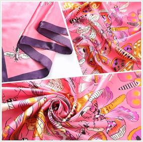 img 1 attached to HAIMEIKANG Large Stain Square Scarves Women's Accessories for Scarves & Wraps