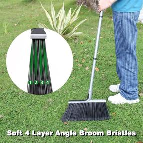 img 1 attached to High-Quality 58-Inch Long Handle Broom for Efficient Floor Cleaning - Ideal for Indoor and Outdoor Use in Home, Garage, Kitchen, Office, Courtyard, Lobby, and Concrete Surfaces