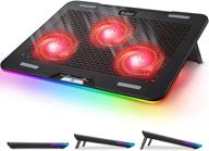 laptop cooling stand with rgb touch control light modes, adjustable angles, and silent cooling fan - ideal for 12-17 inch laptops logo
