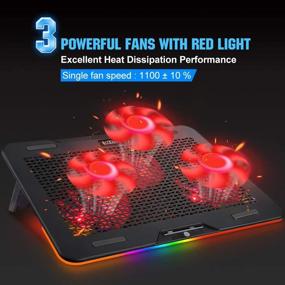 img 3 attached to Laptop Cooling Stand with RGB Touch Control Light Modes, Adjustable Angles, and Silent Cooling Fan - Ideal for 12-17 Inch Laptops