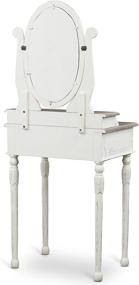 img 3 attached to 💄 Classically Chic: Baxton Studio Anjou French Accent Dressing Table with Mirror in Elegant White