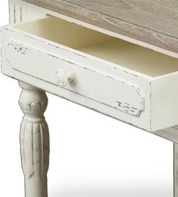 img 1 attached to 💄 Classically Chic: Baxton Studio Anjou French Accent Dressing Table with Mirror in Elegant White