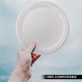 img 1 attached to 🌎 Earth’s Dreams Heavy Duty Paper Plates 9INCH – 100 Pack - Disposable Plates for Party – Compostable, Eco-Friendly, Biodegradable, Sturdy Dessert Plates