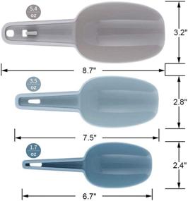 img 3 attached to 🍨 Set of 3 Ice Scoops - Multi-purpose Plastic Kitchen Scoops for Canisters, Flour, Powders, Dry Foods, Candy, Popcorn, Coffee Beans, and Pet Food