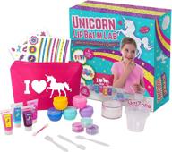 🦄 girlzone unicorn lip gloss kit: create your own lip balm with fun girls lip gloss sets for kids - 22 pieces including makeup bag. great gifts for girls! lip gloss kit girls toys logo
