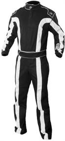 img 1 attached to 🔥 K1 Race Gear Triumph 2 Fire Suit, Single Layer SFI-1 Proban Cotton (Black/White, X-Large)