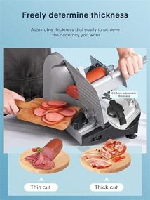 img 3 attached to 🔪 Electric Meat Slicer for Home Use - Adjustable Thickness, Stainless Steel Blade, Perfect for Meat, Cheese, and Bread!